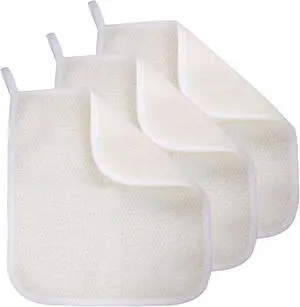 Exfoliating Washcloth (3 Pack), Shower Cloth for Body and Face Exfoliator Scrubber, Two Sides Exfoliate Shower Rag Wash Cloths Nylon Cotton Loofah Sponge Scrub Towel estropajos para el cuerpo Exfoliating Washcloth (3 Pack), Shower Cloth for Body and Face Exfoliator Scrubber, Two Sides Exfoliate Shower Rag Wash Cloths Nylon Cotton Loofah Sponge Scrub Towel estropajos para el cuerpo