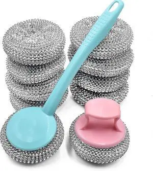 HONGYUTAI 10 Pack Stainless Steel Sponges, Scrubbing Scouring Pad, Steel Wool Scrubber for Kitchens, Bathroom and More HONGYUTAI 10 Pack Stainless Steel Sponges, Scrubbing Scouring Pad, Steel Wool Scrubber for Kitchens, Bathroom and More