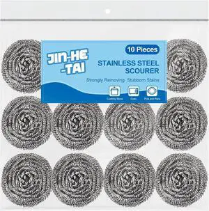 10 Pack Stainless Steel Scrubber, Steel Wool Srubber for Scouring Stubborn Messes from Pots and Pans, Stoves,Broiler Racks,Grills and More 10 Pack Stainless Steel Scrubber, Steel Wool Srubber for Scouring Stubborn Messes from Pots and Pans, Stoves,Broiler Racks,Grills and More
