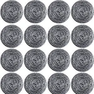 16 PCS Stainless Steel Sponges Scrubbers Cleaning Ball Utensil Scrubber Density Metal Scrubber Scouring Pads Ball for Pot Pan Dish Wash Cleaning for Removing Rust Dirty Cookware Cleaner (16 Packs) 16 PCS Stainless Steel Sponges Scrubbers Cleaning Ball Utensil Scrubber Density Metal Scrubber Scouring Pads Ball for Pot Pan Dish Wash Cleaning for Removing Rust Dirty Cookware Cleaner (16 Packs)