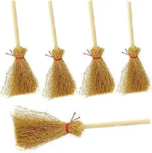 Mini Witches Broomstick Broom Halloween Straw Craft Brush Decorations Witches Wizard Accessory for Halloween Costume Cosplay Party Mini Witches Broomstick Broom Halloween Straw Craft Brush Decorations Witches Wizard Accessory for Halloween Costume Cosplay Party