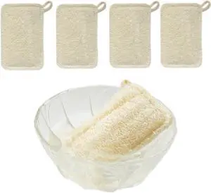 4 Pack Natural Loofah Sponges: Biodegradable & Eco-Friendly for Kitchen Dishes 4 Pack Natural Loofah Sponges: Biodegradable & Eco-Friendly for Kitchen Dishes