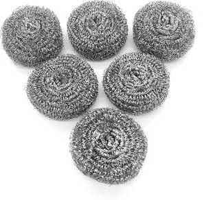KTOJOY 6 Pack Stainless Steel Wool Scrubber, Scouring Pads KTOJOY 6 Pack Stainless Steel Wool Scrubber, Scouring Pads