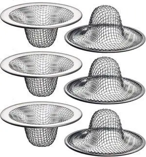 6 Pack - 2.125" Top / 1" Basket- Mesh Sink Drain Strainer Hair Catcher for Bathroom Sink, Utility, Slop, Laundry, RV and Lavatory 6 Pack - 2.125" Top / 1" Basket- Mesh Sink Drain Strainer Hair Catcher for Bathroom Sink, Utility, Slop, Laundry, RV and Lavatory