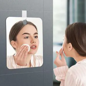Shower Mirror for Shaving, Hanging Bathroom Shower Mirror, 9.5'' x 7.9'' with Adhesive Hook, Unbreakable Little Mirrors for Bathroom, Bedroom and Dorm Locker Shower Mirror for Shaving, Hanging Bathroom Shower Mirror, 9.5'' x 7.9'' with Adhesive Hook, Unbreakable Little Mirrors for Bathroom, Bedroom and Dorm Locker
