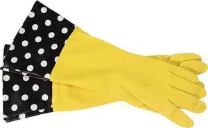 Glam Gloves Diswasher's Thick Latex Gloves for Kitchen & Home, Long Sleeves, One Size Fits All, 1 Pair, Yellow Glam Gloves Diswasher's Thick Latex Gloves for Kitchen & Home, Long Sleeves, One Size Fits All, 1 Pair, Yellow