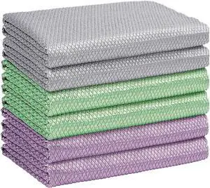 HOMEXCEL Glass Cleaning Cloths 6 PK, Lint Free Towel for Windows, Mirrors HOMEXCEL Glass Cleaning Cloths 6 PK, Lint Free Towel for Windows, Mirrors