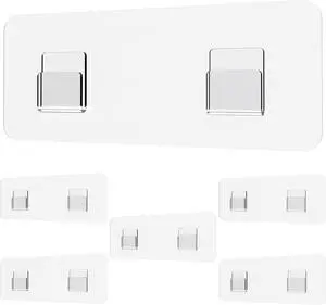 Shower Caddy Adhesive Replacement Sticker, Shower Adhesive Strip Adhesive Hook Bathroom Storage Shelf Organizer Sticker (Transparent - 6 Packs - 2 Flat Hook) Shower Caddy Adhesive Replacement Sticker, Shower Adhesive Strip Adhesive Hook Bathroom Storage Shelf Organizer Sticker (Transparent - 6 Packs - 2 Flat Hook)