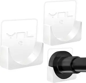 YNL 2 Pack Adhesive Shower Rod Holders, Transparent Rod Retainer | Never Fall Down Shower Tension Rod Holders for Wall(Rod Not Included) YNL 2 Pack Adhesive Shower Rod Holders, Transparent Rod Retainer | Never Fall Down Shower Tension Rod Holders for Wall(Rod Not Included)