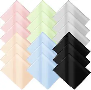 18 Pack Microfiber Cleaning Cloths (7" x 6") Multicolor Glasses Cleaning Cloth for Eyeglasses, Camera Lens, Cell Phones, Laptops, LCD TV Screens and More 18 Pack Microfiber Cleaning Cloths (7" x 6") Multicolor Glasses Cleaning Cloth for Eyeglasses, Camera Lens, Cell Phones, Laptops, LCD TV Screens and More