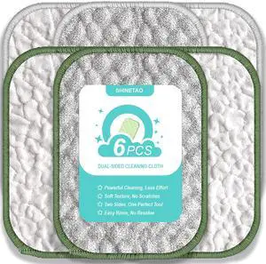 6PCS Double-Sided Non-Scratch Cleaning Cloths - Reusable Scrub Pads & Dish Cloths, Fast-Dry & Odor-Resistant for Non-Stick Pans, Glass, Stovetops & Sinks 6PCS Double-Sided Non-Scratch Cleaning Cloths - Reusable Scrub Pads & Dish Cloths, Fast-Dry & Odor-Resistant for Non-Stick Pans, Glass, Stovetops & Sinks