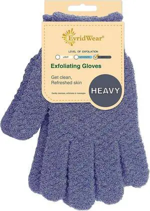 Evridwear Exfoliating Dual Texture Bath Gloves for Shower, Spa, Massage and Body Scrubs, Dead Skin Cell Remover, Gloves with Hanging Loop (1 Pair Heavy Glove) Evridwear Exfoliating Dual Texture Bath Gloves for Shower, Spa, Massage and Body Scrubs, Dead Skin Cell Remover, Gloves with Hanging Loop (1 Pair Heavy Glove)