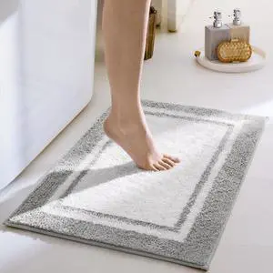 GRANNY SAYS Microfiber Bathroom Rugs Non Slip Washable, Water Absorbent Bathrooms Mats for Tub Non Slip, Small Soft Bath Mats for Bathroom Floor & Shower, 16" x 24", Grey Bath Mat Towel GRANNY SAYS Microfiber Bathroom Rugs Non Slip Washable, Water Absorbent Bathrooms Mats for Tub Non Slip, Small Soft Bath Mats for Bathroom Floor & Shower, 16" x 24", Grey Bath Mat Towel