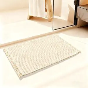 Beige Bathroom Rugs with Tassels Soft Boho Rug Nonslip Bath Mat for Bathroom Mats Water Absorbent Solid Bath Shower Rug Washable Floor Mats Decoration for Bedroom Living Room,15.7" x 23.6" Beige Bathroom Rugs with Tassels Soft Boho Rug Nonslip Bath Mat for Bathroom Mats Water Absorbent Solid Bath Shower Rug Washable Floor Mats Decoration for Bedroom Living Room,15.7" x 23.6"