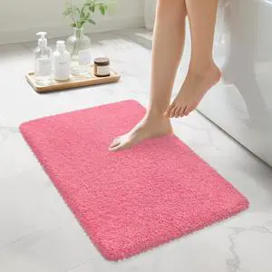 Pink Bathroom Rugs Non Slip 24"x16",Absorbent Bath Mat Quick Dry Pink Bathroom Rugs Non Slip 24"x16",Absorbent Bath Mat Quick Dry
