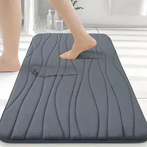 Buganda Memory Foam Bathroom Rug Mat 24x16, Extra Soft and Absorbent Bath Mats, Machine Washable Bath Rugs for Bathroom Floor,Tub and Shower, Dark Grey Buganda Memory Foam Bathroom Rug Mat 24x16, Extra Soft and Absorbent Bath Mats, Machine Washable Bath Rugs for Bathroom Floor,Tub and Shower, Dark Grey