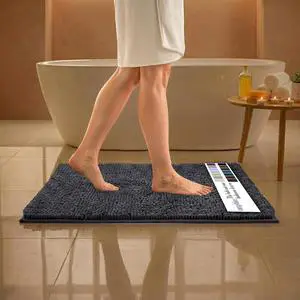 MAYSHINE Small Plush Shaggy Chenille Bath Mat 23"x14" Extra Soft, Super Absorbent, Non-Slip Bathroom Rug | Fluffy Microfiber, Area Rug Sets for Bathroom Floor, Kitchen, Living Room |Charcoal Gray MAYSHINE Small Plush Shaggy Chenille Bath Mat 23"x14" Extra Soft, Super Absorbent, Non-Slip Bathroom Rug | Fluffy Microfiber, Area Rug Sets for Bathroom Floor, Kitchen, Living Room |Charcoal Gray