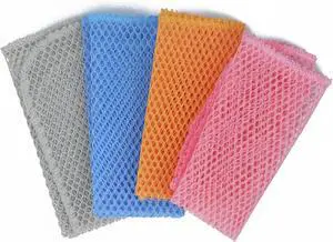 4 Pcs Heavy Duty Dish Scrubbers, Non-Scratch Scouring Pads - Odorless & Long Lasting Mesh Dish Cloth - Replace Sponges - Kitchen, Floor and Bathroom Usage 4 Pcs Heavy Duty Dish Scrubbers, Non-Scratch Scouring Pads - Odorless & Long Lasting Mesh Dish Cloth - Replace Sponges - Kitchen, Floor and Bathroom Usage