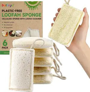 6 Pack Natural Loofah Sponges for Dishes 6 Pack Natural Loofah Sponges for Dishes