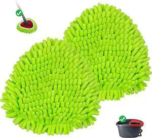 Mop Replace Heads for Ocedar Mop Heads Replacements Easywring 1-Tank System,Spin Mop Replacement Head for Floor Clean,2 Pack Chenille Mop Refills,Washable and Reusable Mop Head Replacement,Green Mop Replace Heads for Ocedar Mop Heads Replacements Easywring 1-Tank System,Spin Mop Replacement Head for Floor Clean,2 Pack Chenille Mop Refills,Washable and Reusable Mop Head Replacement,Green