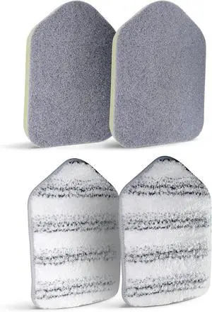 MOSEN Replacement Head Scrubber Pad for Tub Tile Scrubber Brush - Include 2 Scouring Pad and 2 Microfiber Pad MOSEN Replacement Head Scrubber Pad for Tub Tile Scrubber Brush - Include 2 Scouring Pad and 2 Microfiber Pad