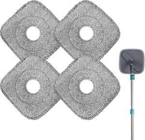4 Pack Square Reusable Microfiber Mop Pads for True & Tidy Spin Mop 4 Pack Square Reusable Microfiber Mop Pads for True & Tidy Spin Mop