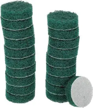HARFINGTON 20pcs Scrubber Scouring Pads 180 Grits 2 Inch Drill Power Brush Hoop and Loop Surface Conditioning Disc Drill Scuffing Disc Scrub Pads for Home Kitchen Cleaning, Green HARFINGTON 20pcs Scrubber Scouring Pads 180 Grits 2 Inch Drill Power Brush Hoop and Loop Surface Conditioning Disc Drill Scuffing Disc Scrub Pads for Home Kitchen Cleaning, Green