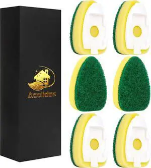 Non Scratch Dishwand Refills 6 Pack, Non-Scratch Replacement Sponge Heads for Dish Wand, Scratch-Free Dishwashing Soap Dispensing Refills, Gentle Scrubber Pads for Kitchen Dishes Sink Cleaning Non Scratch Dishwand Refills 6 Pack, Non-Scratch Replacement Sponge Heads for Dish Wand, Scratch-Free Dishwashing Soap Dispensing Refills, Gentle Scrubber Pads for Kitchen Dishes Sink Cleaning