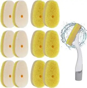 12 Pcs Dish Wand Sponge Refills Compatible with Scrub Daddy Dish Wand, Non-Scratch Replacement Heads for Kitchen Cleaning, Yellow (Sponge Heads Only) 12 Pcs Dish Wand Sponge Refills Compatible with Scrub Daddy Dish Wand, Non-Scratch Replacement Heads for Kitchen Cleaning, Yellow (Sponge Heads Only)