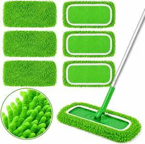 Reusable Microfiber Mop Pads for Swiffer Sweeper Mop, 6 Pack Reusable Microfiber Mop Pads for Swiffer Sweeper Mop, 6 Pack