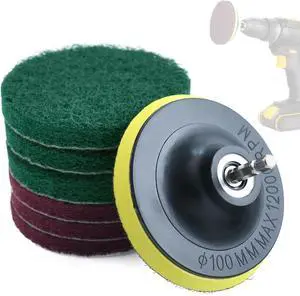 4 Inch Drill Powered Brush Tile Scrubber Scouring Pad Cleaning Kit 4 Inch Drill Powered Brush Tile Scrubber Scouring Pad Cleaning Kit