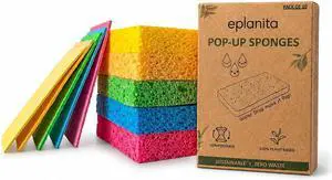 EPLANITA Pop-Up Sponges (10 Pack) Natural Cellulose, Scratch-Free Cleaning for Kitchen & Bathroom, Washing Up, Eco Scrub, DIY Crafts EPLANITA Pop-Up Sponges (10 Pack) Natural Cellulose, Scratch-Free Cleaning for Kitchen & Bathroom, Washing Up, Eco Scrub, DIY Crafts