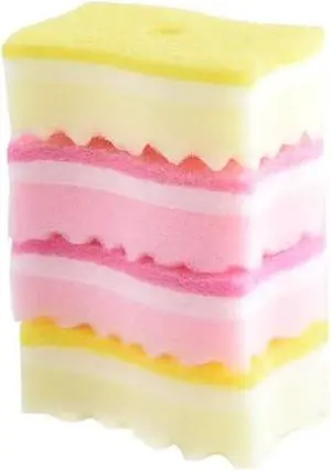 Yellow Pink Colors Multi-Functional Sponges Non-Scratch Scrub Sponges Household Kitchen Cleaning Sponges Durable Scouring Pads,Pack of 4 Yellow Pink Colors Multi-Functional Sponges Non-Scratch Scrub Sponges Household Kitchen Cleaning Sponges Durable Scouring Pads,Pack of 4