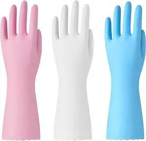 Bamllum Kitchen Cleaning Gloves, Latex-Free, Cotton Flocked Liner, Medium Bamllum Kitchen Cleaning Gloves, Latex-Free, Cotton Flocked Liner, Medium