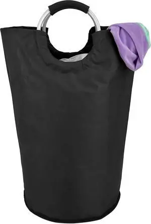 Handy Laundry Large Collapsible Laundry Basket Hamper 60L Waterproof Oxford Fabric, Durable Foldable Clothes Hamper with Soft Grip Aluminum Handles for Dorm, Bedroom, Home, Black Handy Laundry Large Collapsible Laundry Basket Hamper 60L Waterproof Oxford Fabric, Durable Foldable Clothes Hamper with Soft Grip Aluminum Handles for Dorm, Bedroom, Home, Black