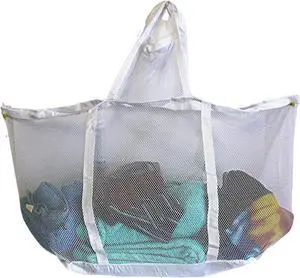 Large Soft Nylon Mesh Laundry Basket with Handles Portable and Collapsible For Dirty and Clean Laundry Home Travel College Dorm Also Ideal For Toys and Sporting Goods Large Soft Nylon Mesh Laundry Basket with Handles Portable and Collapsible For Dirty and Clean Laundry Home Travel College Dorm Also Ideal For Toys and Sporting Goods
