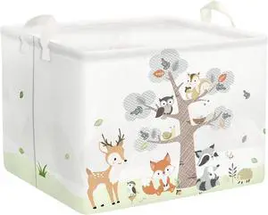 Clastyle 36L Large Woodland Animal Tree House Baby Basket Rectangle Deer Fox Squirrel Shelf Basket with Handle Collapsible Book Toy Clothes Towel Nursery Storage Basket Clastyle 36L Large Woodland Animal Tree House Baby Basket Rectangle Deer Fox Squirrel Shelf Basket with Handle Collapsible Book Toy Clothes Towel Nursery Storage Basket