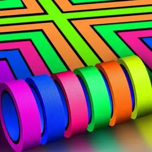 Whaline 6 Colors Neon Gaffer Cloth Tape, Fluorescent UV Blacklight Tape for UV Party (0.6 inch x 16.5 feet) Whaline 6 Colors Neon Gaffer Cloth Tape, Fluorescent UV Blacklight Tape for UV Party (0.6 inch x 16.5 feet)
