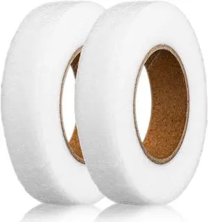 Skrfren 2 Rolls Hem Tape Iron-On Adhesive, No Sew Hemming Tape, 0.6in x 27yd No-Sew Extra Strong Hemming Tapes for Pants Clothes Dresses Curtains Fabric Crafting Projects (White) Skrfren 2 Rolls Hem Tape Iron-On Adhesive, No Sew Hemming Tape, 0.6in x 27yd No-Sew Extra Strong Hemming Tapes for Pants Clothes Dresses Curtains Fabric Crafting Projects (White)