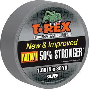 T-REX Tape Heavy Duty Duct Tape with UV Resistant & Waterproof Backing for Ferociously Strong Repairs, 1.88" x 30 yd, Gunmetal Gray, 1 Roll T-REX Tape Heavy Duty Duct Tape with UV Resistant & Waterproof Backing for Ferociously Strong Repairs, 1.88" x 30 yd, Gunmetal Gray, 1 Roll