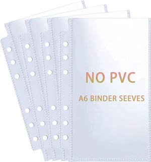 40 Pack 80 Pockets Budget Sheet Protector Sleeves for A6 6 Ring Binder, Ultra-Clear Cash Binder Sleeves, Double-Sided, Top Loading Sheet Protector for Budget Sheet, Currency Collection,3.5x5 Photos 40 Pack 80 Pockets Budget Sheet Protector Sleeves for A6 6 Ring Binder, Ultra-Clear Cash Binder Sleeves, Double-Sided, Top Loading Sheet Protector for Budget Sheet, Currency Collection,3.5x5 Photos