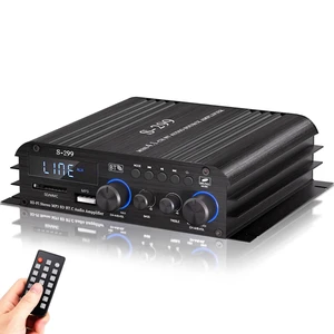 4 Channel Bluetooth 5.0 Amplifier with Active Subwoofer Output RMS 40Wx4, Max 800W Home Audio Receiver USB/SD/AUX Inputs Mini Power Amp for Outdoor Speakers, Garage, Patio & Home Audio 4 Channel Bluetooth 5.0 Amplifier with Active Subwoofer Output RMS 40Wx4, Max 800W Home Audio Receiver USB/SD/AUX Inputs Mini Power Amp for Outdoor Speakers, Garage, Patio & Home Audio