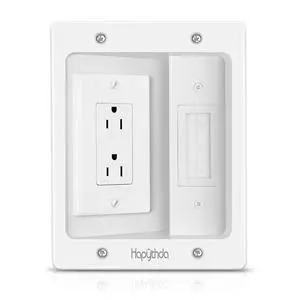 Recessed Outlet Box for Wall Mount TV, Behind TV Outlet Box with Dual Power Receptacle, in Wall Cable Management Kit, TV Cord Hider for Home Office, White Recessed Outlet Box for Wall Mount TV, Behind TV Outlet Box with Dual Power Receptacle, in Wall Cable Management Kit, TV Cord Hider for Home Office, White