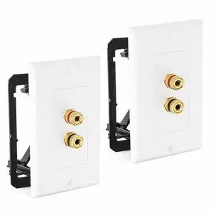 1 Speaker Wall Plate 2 Pack, Gold Plated Binding Post Home Theater Wall Plate for In Wall Speaker Wire, Surround Sound & Audio Systems 1 Speaker Wall Plate 2 Pack, Gold Plated Binding Post Home Theater Wall Plate for In Wall Speaker Wire, Surround Sound & Audio Systems