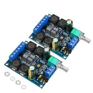TPA3116D2 Stereo Amplifier Boards, 2-Pack, 2 x 50W | Dual-channel digital amp modules for 5-24V DIY speakers, home audio and compact electronic amplification projects TPA3116D2 Stereo Amplifier Boards, 2-Pack, 2 x 50W | Dual-channel digital amp modules for 5-24V DIY speakers, home audio and compact electronic amplification projects