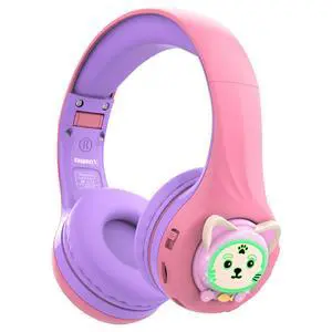 CB-7S Kids Wireless Headphones,with Safe Volume Control 74/85/95dB,LED Glow Lights,50H Playtime,Bluetooth V5.3,Built-in Mic, TF Card Slot,for Travel/School/Phone/Laptop(Pink&Purple) CB-7S Kids Wireless Headphones,with Safe Volume Control 74/85/95dB,LED Glow Lights,50H Playtime,Bluetooth V5.3,Built-in Mic, TF Card Slot,for Travel/School/Phone/Laptop(Pink&Purple)