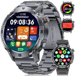 EF1 Smart Watches for Men, 1.43" AMOLED Smartwatch with 24/7 Heart Rate for Android iOS, 170+ Sports Modes Fitness Watch, IP68 Waterproof, 200+ Watch Faces, Sports Recognition, Matte Black EF1 Smart Watches for Men, 1.43" AMOLED Smartwatch with 24/7 Heart Rate for Android iOS, 170+ Sports Modes Fitness Watch, IP68 Waterproof, 200+ Watch Faces, Sports Recognition, Matte Black