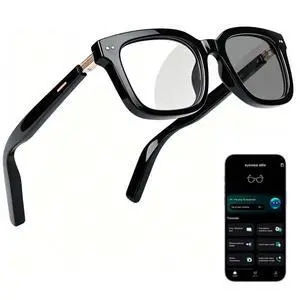 AI Smart Glasses for Men and Women with Chat GPT, 164 Languages, Photochromic Lens, Al Assistant & Meeting Summary, Music Playback, Hands-Free Calling, UV/Blue Light Protection Black AI Smart Glasses for Men and Women with Chat GPT, 164 Languages, Photochromic Lens, Al Assistant & Meeting Summary, Music Playback, Hands-Free Calling, UV/Blue Light Protection Black