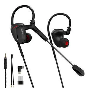 Shadow Blade IEM Wired Gaming Earbuds, USB C in Ear Monitor with Boom Mic | 1DD Deep Bass Noise Isolating Ear Buds, Dual Mic, 3.5mm Jack, 4.1ft Cord for iPhone/Music/PC/Laptop/Xbox/PS5/Switch 2(Black) Shadow Blade IEM Wired Gaming Earbuds, USB C in Ear Monitor with Boom Mic | 1DD Deep Bass Noise Isolating Ear Buds, Dual Mic, 3.5mm Jack, 4.1ft Cord for iPhone/Music/PC/Laptop/Xbox/PS5/Switch 2(Black)