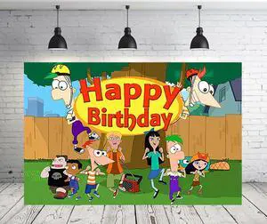 RNINE Phineas and Ferb Backdrop 5x3ft Cartoon Photo Background for Birthday Party Supplies Phineas and Ferb Baby Shower Banner for Party Decorations RNINE Phineas and Ferb Backdrop 5x3ft Cartoon Photo Background for Birthday Party Supplies Phineas and Ferb Baby Shower Banner for Party Decorations